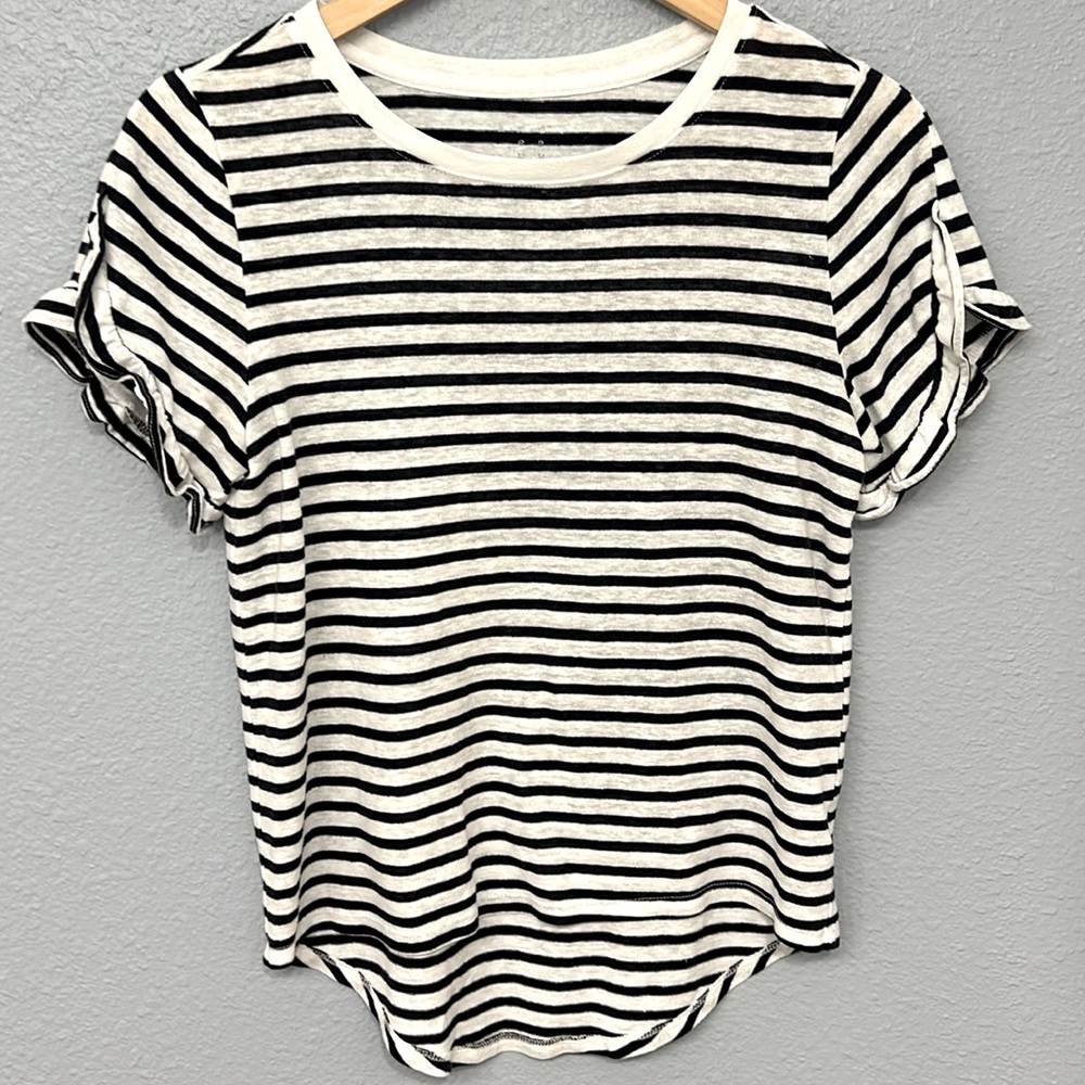 Ladies tee with ruffled short sleeves by a. n. d. - Picture 2 of 6